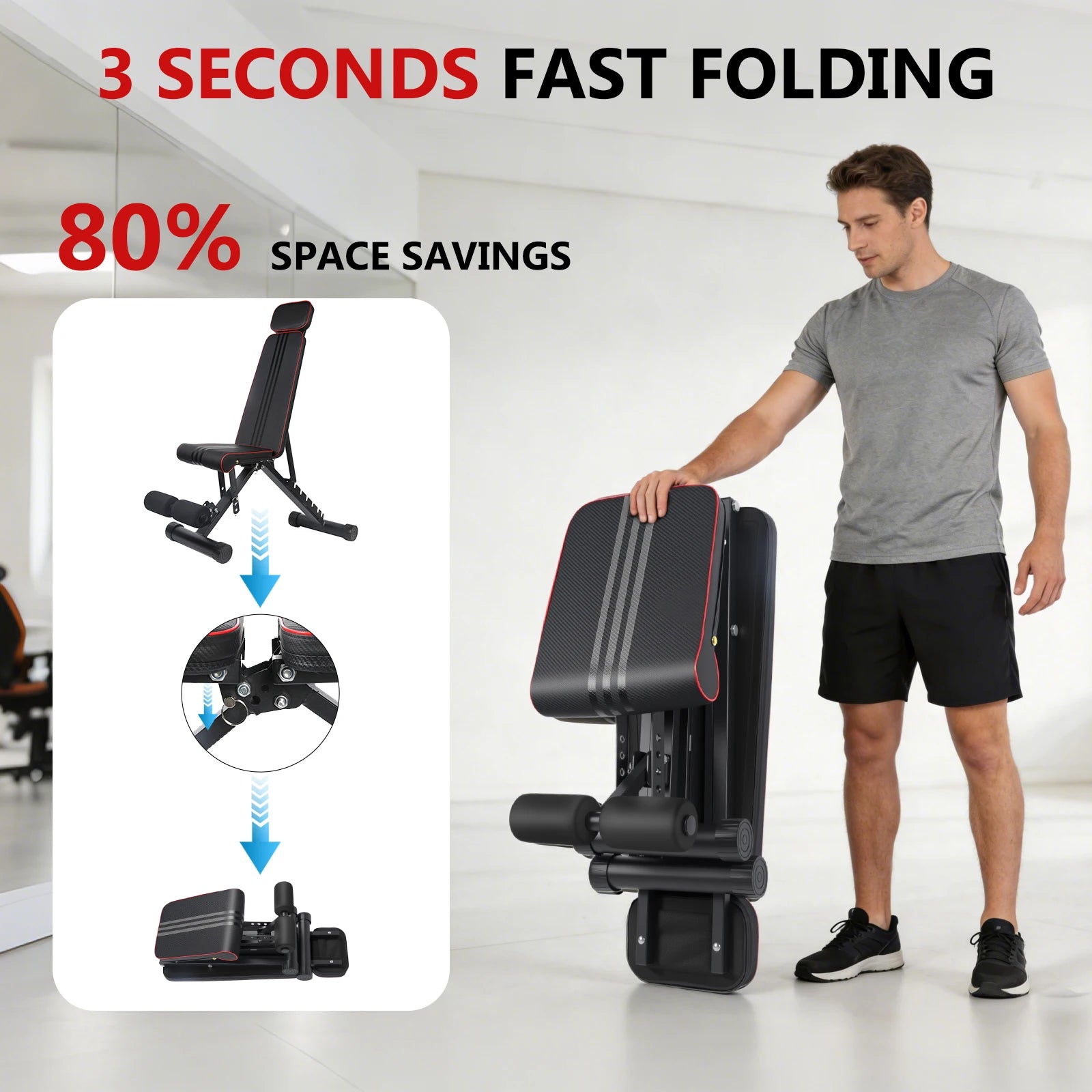 Banc de Musculation Pliable Multifonction Pro